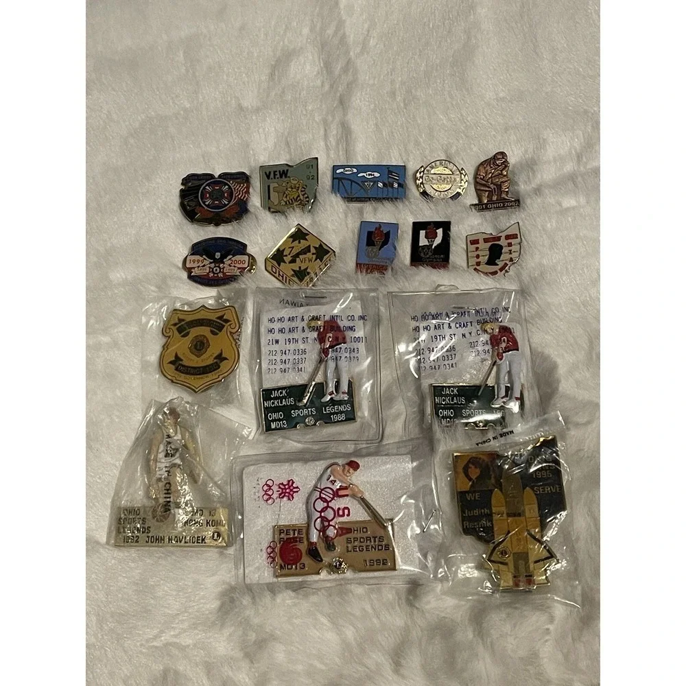 Vintage Lions Club Ohio Enamel Pin Lot Of 16